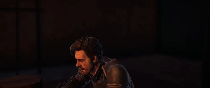 Benjen Daguth alone in his tent by candlelight