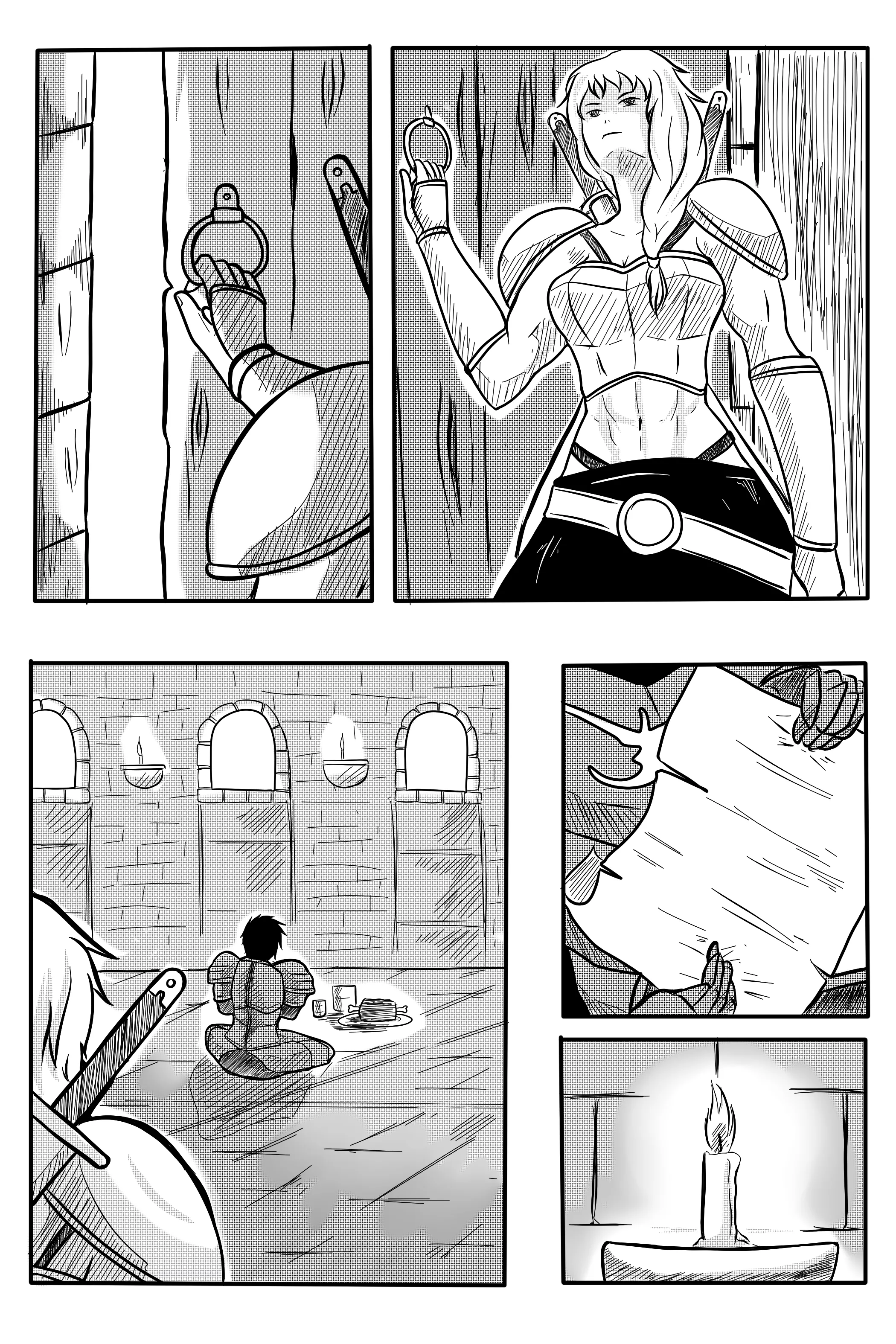 Illustrated by Dapit: the door opens on a dark chamber, one candle, and a man seated on the floor with a scroll.